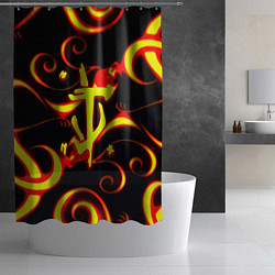 Шторка для душа Doom dragon steel fire, цвет: 3D-принт — фото 2