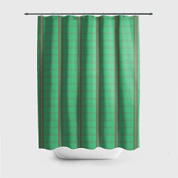 Шторка для ванной Color green cage brown stripes