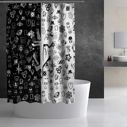 Шторка для душа Doom ачивки паттерн, цвет: 3D-принт — фото 2