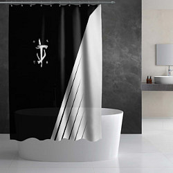 Шторка для душа Doom white geometry, цвет: 3D-принт — фото 2