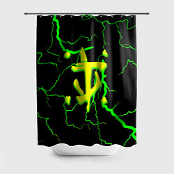 Шторка для ванной Doom кислотный шторм молнии