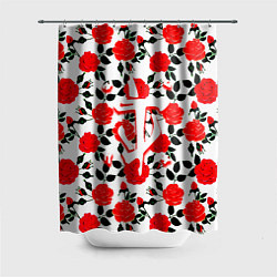 Шторка для ванной Doom розы
