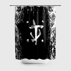 Шторка для душа Doom краска белая текстура, цвет: 3D-принт