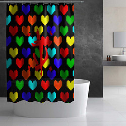 Шторка для душа Doom love pixel pattern, цвет: 3D-принт — фото 2