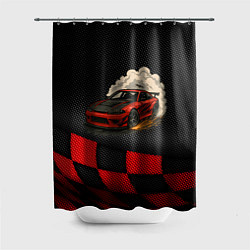 Шторка для ванной Дрифт авто с облаком дыма