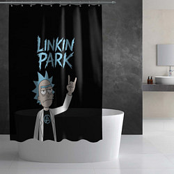 Шторка для душа Linkin Park и Рик рокер двухсторонняя, цвет: 3D-принт — фото 2