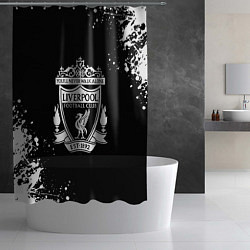 Шторка для душа Liverpool белые краски текстура, цвет: 3D-принт — фото 2