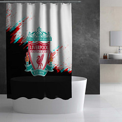 Шторка для душа Ливерпуль текстура глитч краски, цвет: 3D-принт — фото 2