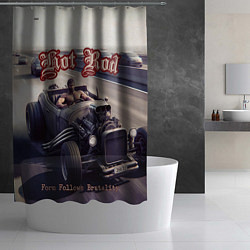 Шторка для душа Хот-род кабриолет на трассе, цвет: 3D-принт — фото 2