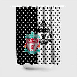 Шторка для ванной Liverpool черно белые точки