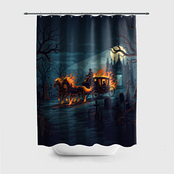Шторка для ванной Призраки в горящей конной повозке