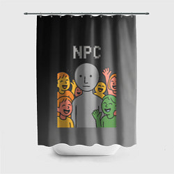 Шторка для душа Я NPC без эмоций, цвет: 3D-принт