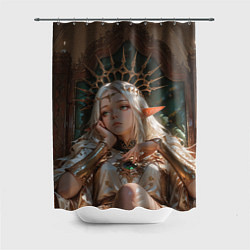 Шторка для ванной Беловолосая королева эльфов на троне