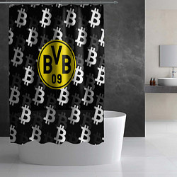Шторка для душа Borussia биткоин паттерн, цвет: 3D-принт — фото 2