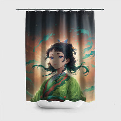 Шторка для ванной Маомао на фоне облаков