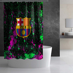 Шторка для душа Барселона кислотные неоновые краски, цвет: 3D-принт — фото 2