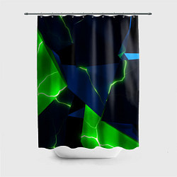 Шторка для душа Neon tile green, цвет: 3D-принт