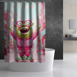 Шторка для душа Маленький Шрек в розовом, цвет: 3D-принт — фото 2