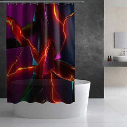 Шторка для душа Fractures multicolored tiles, цвет: 3D-принт — фото 2