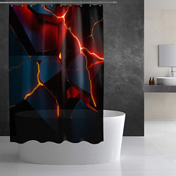 Шторка для душа Orange rift, цвет: 3D-принт — фото 2