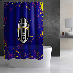 Шторка для душа Ювентус желтые краски текстура, цвет: 3D-принт — фото 2