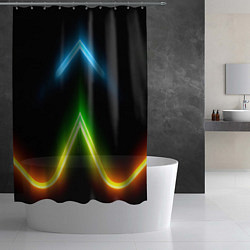 Шторка для душа Neon multicolored lines, цвет: 3D-принт — фото 2