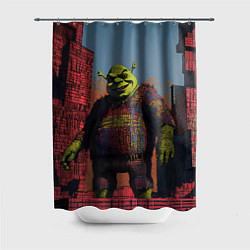 Шторка для душа Шрек из кубиков, цвет: 3D-принт
