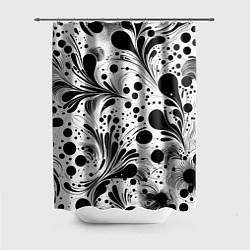 Шторка для ванной Кляксы и растения - нейроарт паттерн