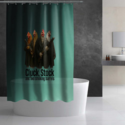 Шторка для душа Петухи - карты деньги два ствола, цвет: 3D-принт — фото 2