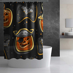 Шторка для душа Пиратский хэллоуин, цвет: 3D-принт — фото 2
