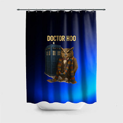 Шторка для ванной Doctor Hoo сова у телефонной будки