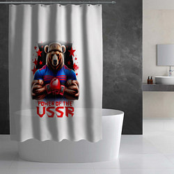 Шторка для душа USSR медведь, цвет: 3D-принт — фото 2