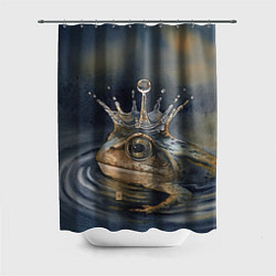 Шторка для ванной Акварельная Царевна-лягушка и капля
