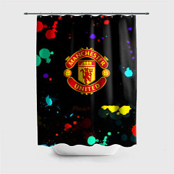 Шторка для ванной Манчестер Юнайтед краски неон