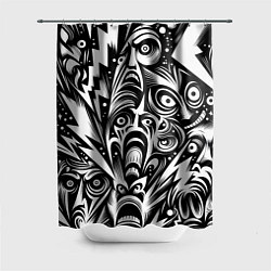 Шторка для ванной Lightnings and faces - ai art fantasy