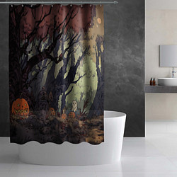 Шторка для душа Призрачный лес, цвет: 3D-принт — фото 2