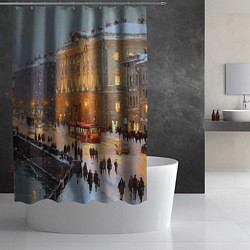 Шторка для душа Предновогодний Санкт-Петербург, цвет: 3D-принт — фото 2