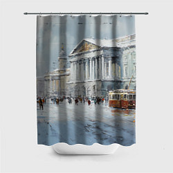 Шторка для ванной Зимний Питер красками