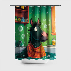 Шторка для ванной Лошадь моется в ванной