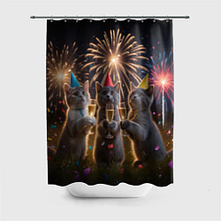 Шторка для ванной Праздничные коты