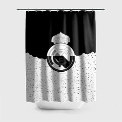 Шторка для ванной Реал Мадрид лого ночь текстура