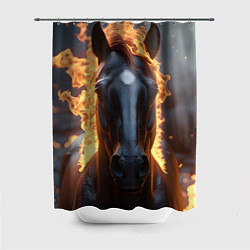 Шторка для ванной Лошадь с огнем