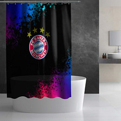 Шторка для душа Бавария Мюнхен краски неон градиент, цвет: 3D-принт — фото 2