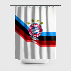 Шторка для душа Бавария Мюнхен геометрия спорт, цвет: 3D-принт
