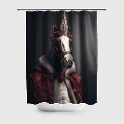 Шторка для ванной Лошадь в новогоднем костюме