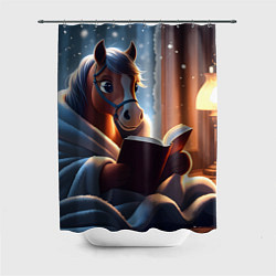 Шторка для ванной Лошадка с книгой