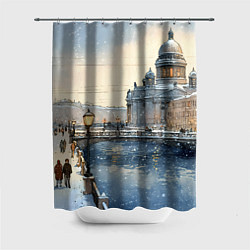 Шторка для ванной Санкт-Петербург снежный день