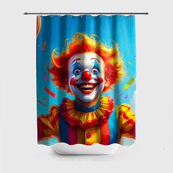 Шторка для ванной Весёлый клоун с шаром