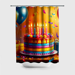 Шторка для ванной Радуга праздничного торта