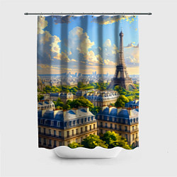 Шторка для ванной Золотой Париж взгляд с высоты